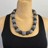 Dawn Siebel Necklace, Polymer, Black/Gray