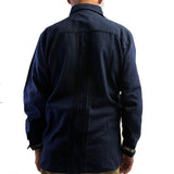 Miriam Campos Shirt, Men's Embroidered, Long Sleeve, Navy/Silver, S/M