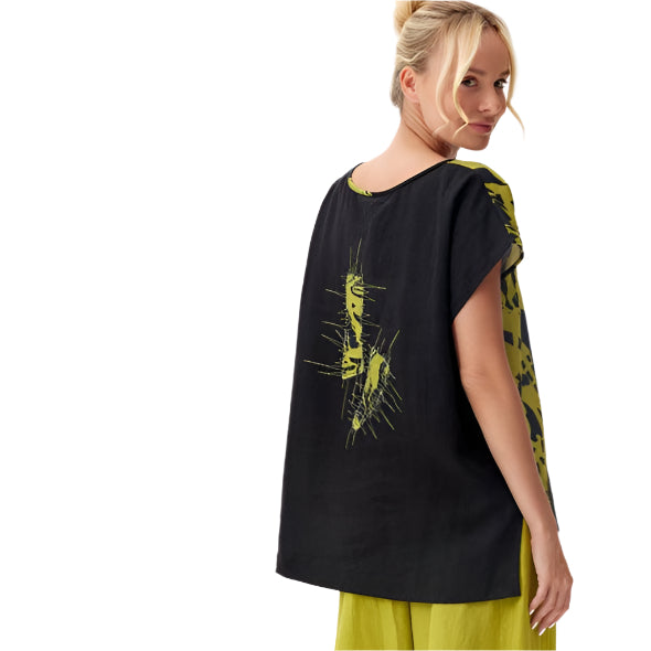 Mara Gibbucci Pullover, Black/Chartreuse L & XL