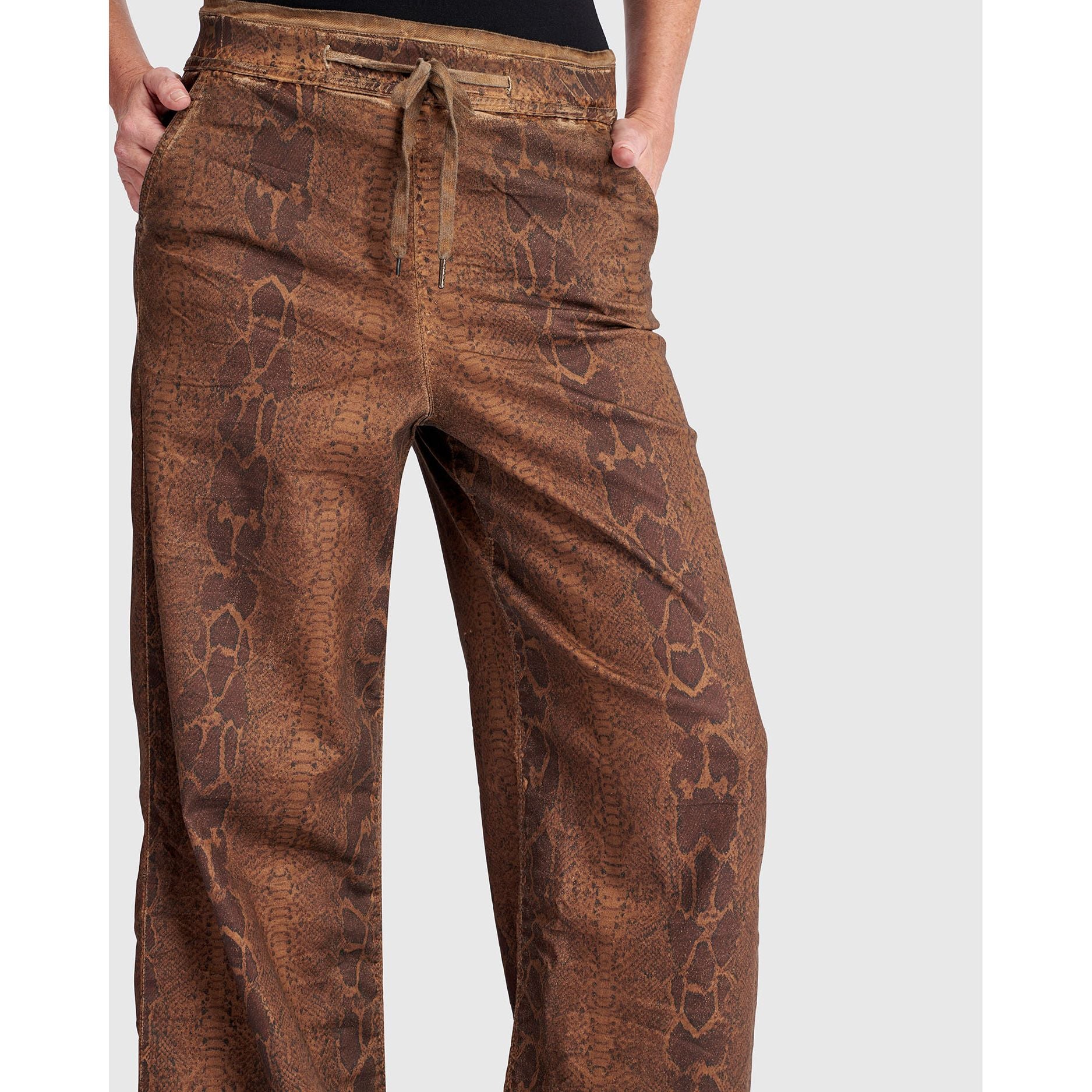 Alembika Pants, Stretch, Wide Python, Brown L