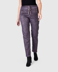 Alembika Pant, Paisley Iconic Stretch, Eggplant XS, S, M, L & XL