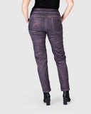 Alembika Pant, Paisley Iconic Stretch, Eggplant XS, S, M & L