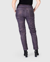 Alembika Pant, Paisley Iconic Stretch, Eggplant XS, S, M, L & XL