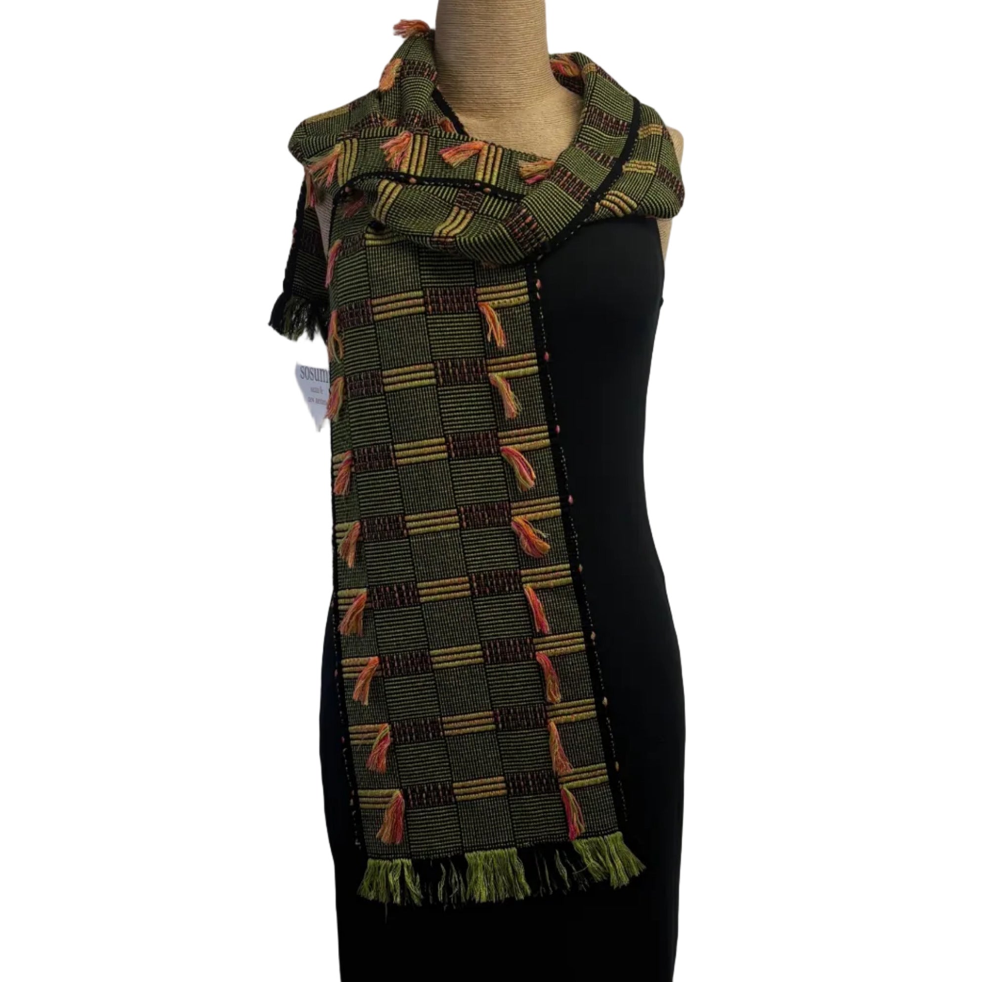 Pamela Whitlock Scarf, Lime/Black/Multi