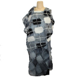Felted Shawl, Black/Grey/Ivory