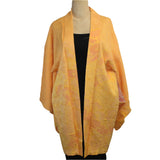 Vintage Silk Kimono, Shibori, Marigold, OS