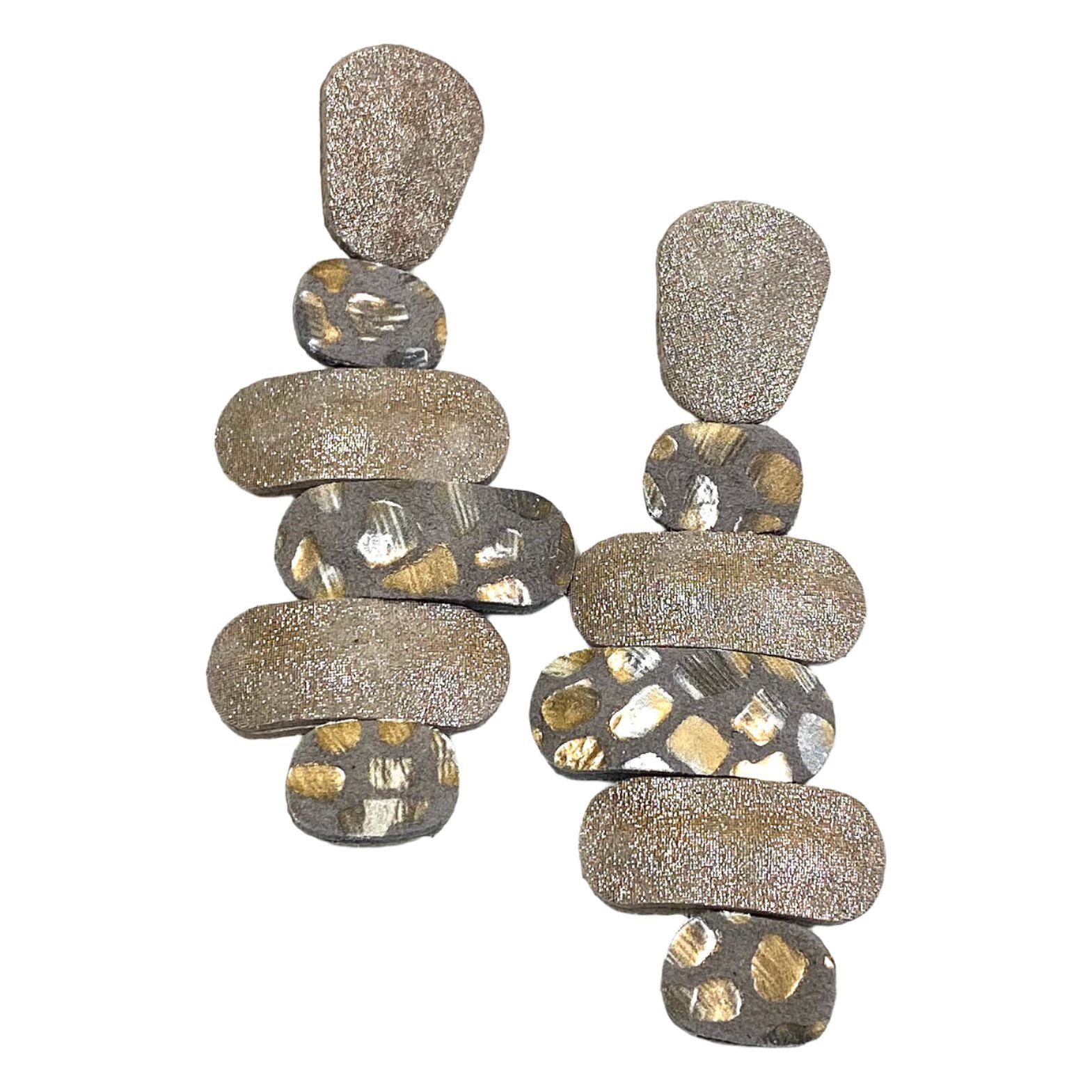 7Pm Earrings, Mosaic, Silver