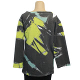 Andrea Geer Boxy Top With Scarf, Grey, Lime & Black S/M, L & XL