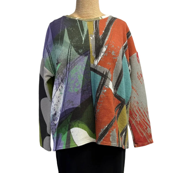 Andrea Geer Crop Top, Copper/Turquoise/Lime/Coral, XS