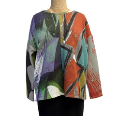 Andrea Geer Crop Top, Copper/Turquoise/Lime/Coral, XS