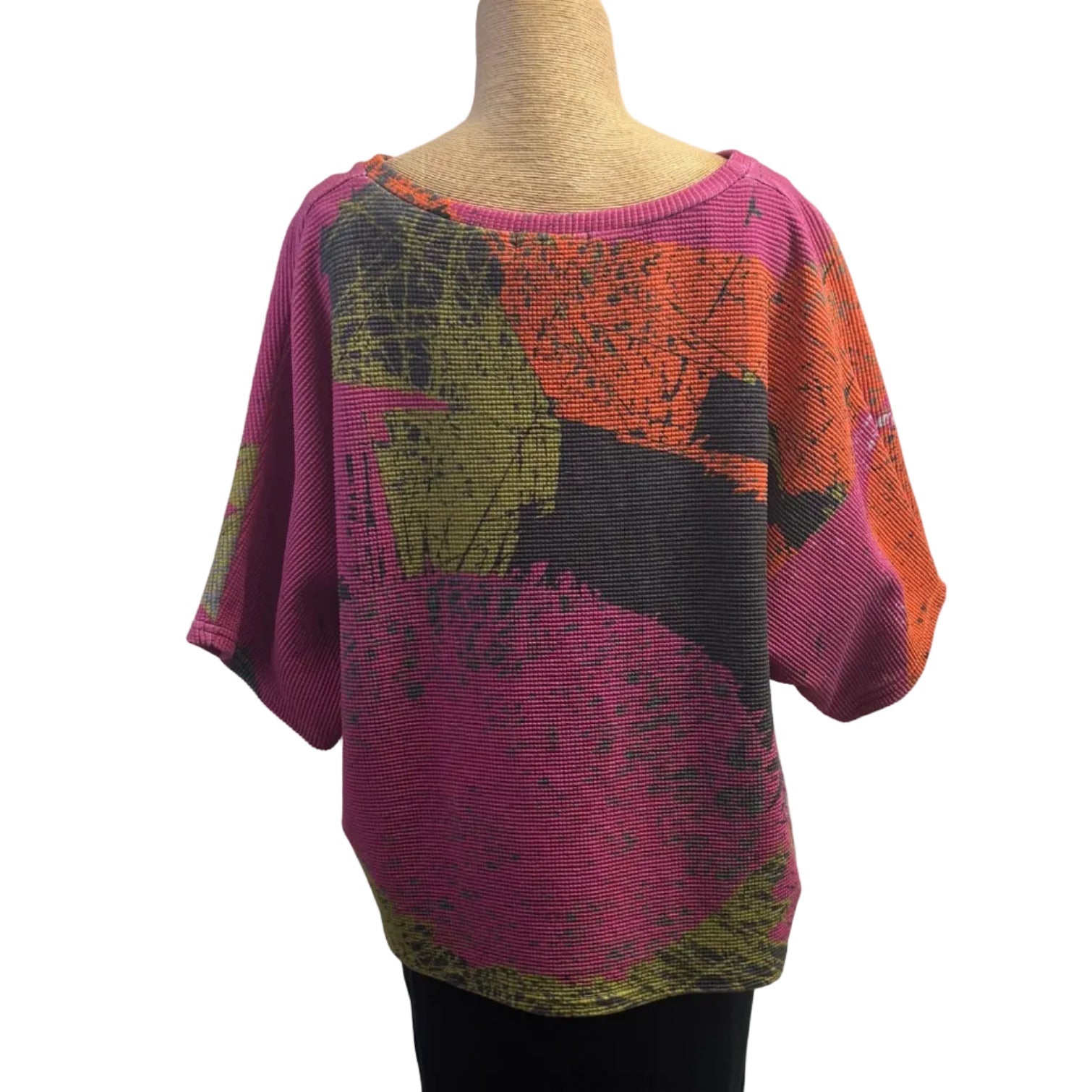 Andrea Geer Crop Top, Boxy, Pink/Orange/Chartreuse/Black, S-L, #3