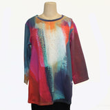 Andrea Geer Pullover With Scarf, Fitted, Red/Fuchsia/Multi-Color XS, S & M