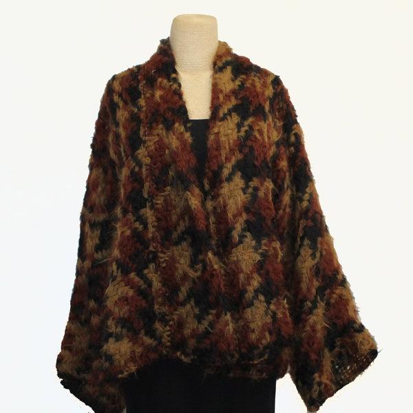 Amano Jacket, Houndstooth, Alpaca, Gold/Cognac/Black
