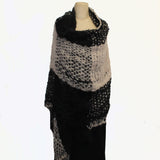Amano Wrap, Handloom Alpaca, Beige/Black