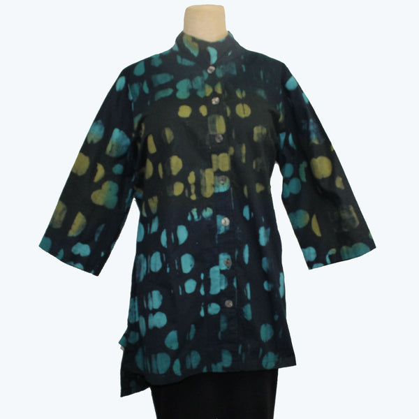 Maggy Pavlou Jacket, Black/Pink/Blue, XS – Santa Fe Weaving Gallery