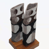Beyond Threads Mittens, Fingerless, Pique Dots, Brown/Tan/Natural/Grey