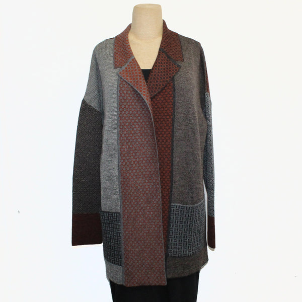 Beyond Threads Blazer, Pique, Cinnamon/Grey/Black XL