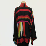 Catherine Bacon Kimono, Mosaic, Red/Black, OS
