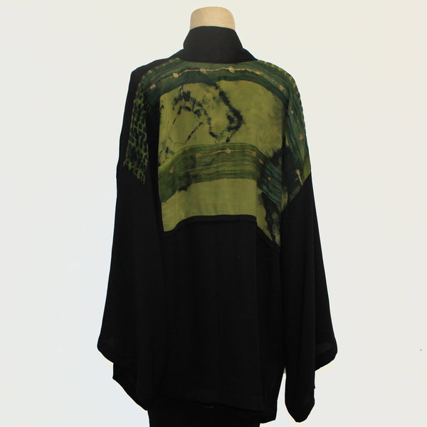 Catherine Bacon Kimono, Mosaic, Black/Olive/Red, OS