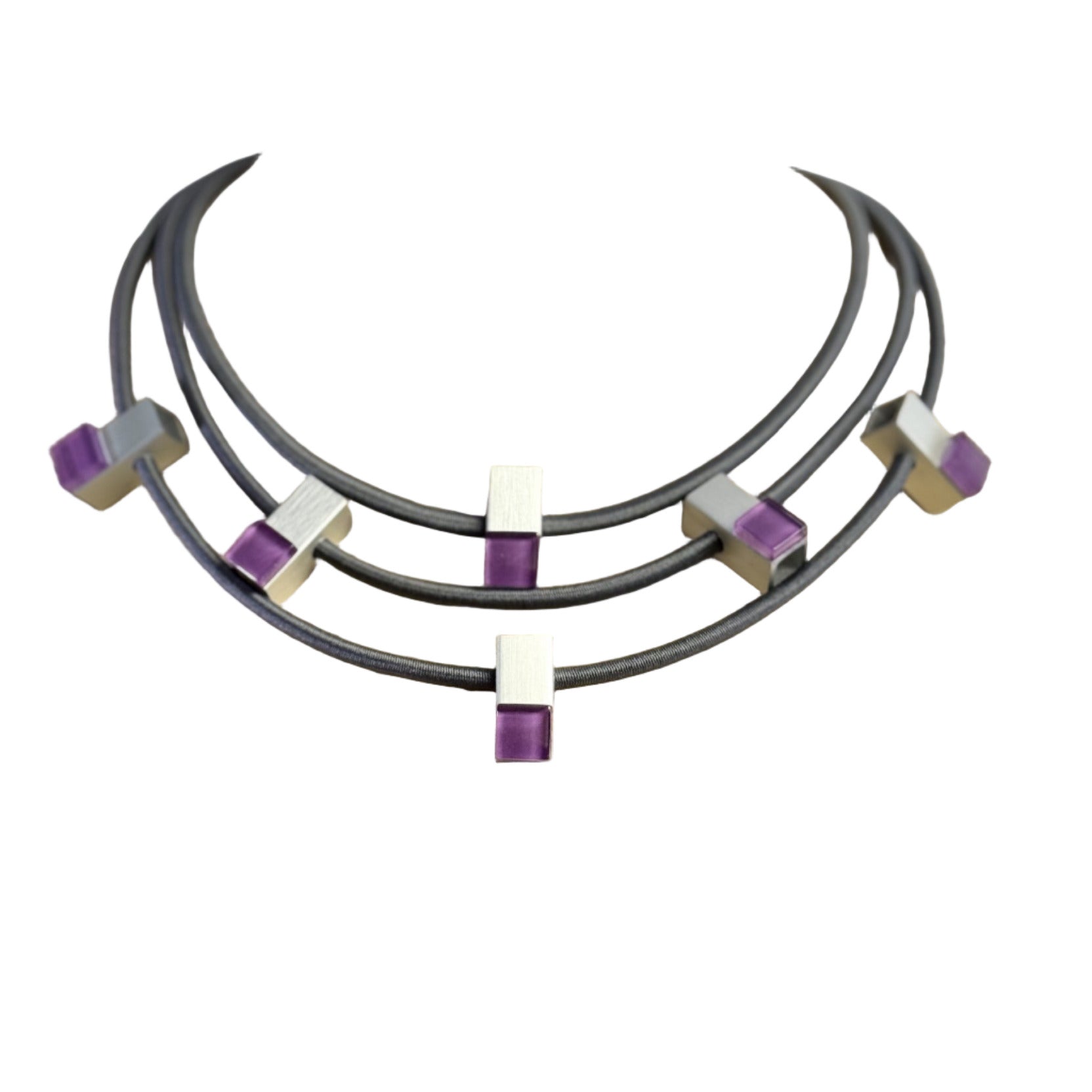 Christina Brampti Necklace, Double Strand, Gold/Black/Taupe