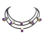 Christina Brampti Necklace, Double Strand, Gold/Black/Taupe