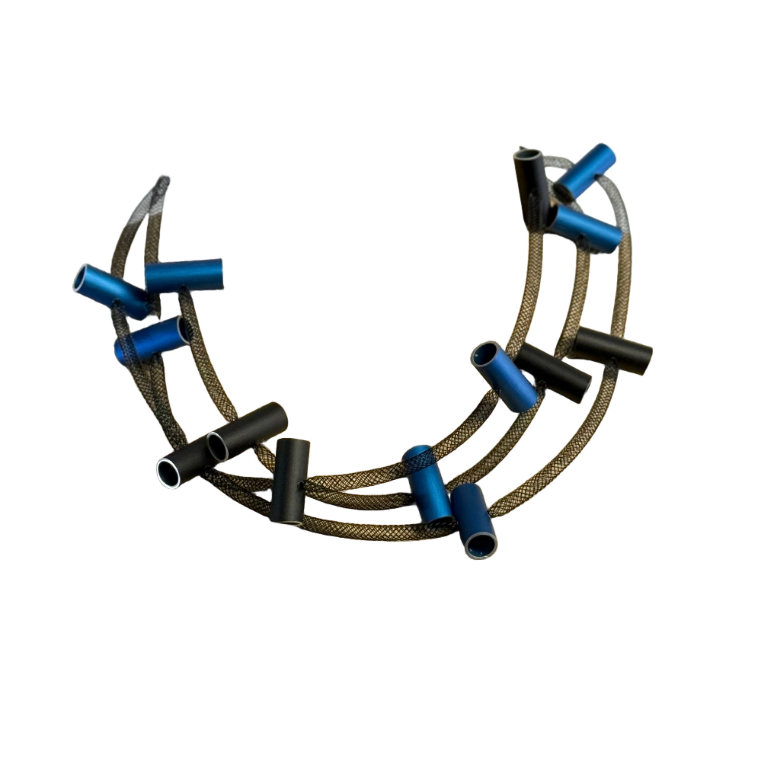 Christina Brampti Necklace, Mesh, Blue/Black