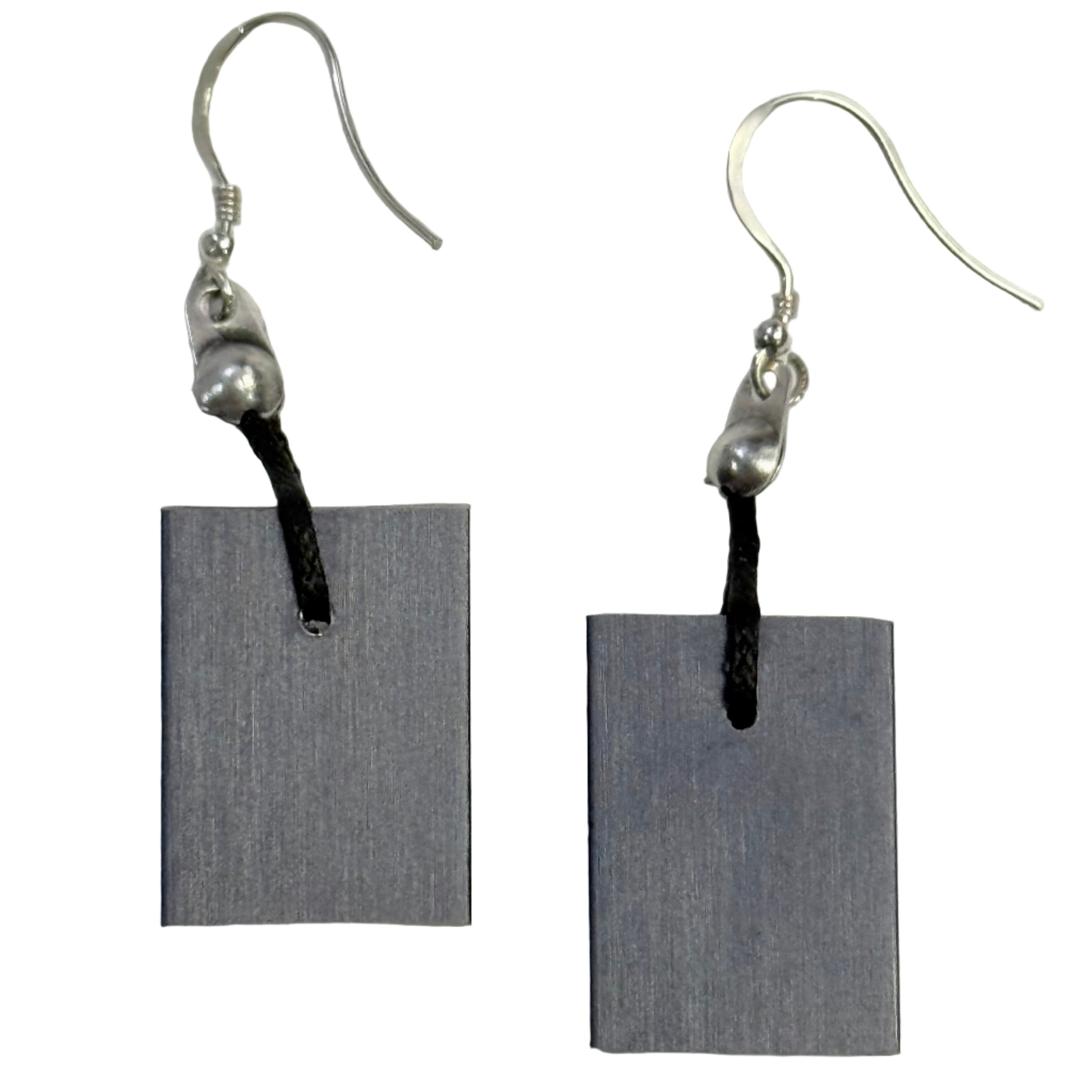 Christina Brampti Earrings, Cube, Hematite