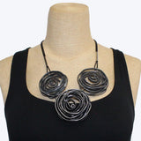 Carla M Necklace, Roses, Silver