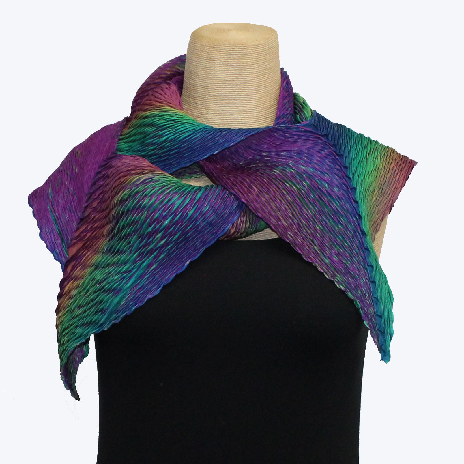 Cathayana Scarf, Zigzag, Purple/Blue