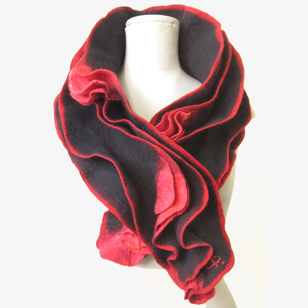 Dagmar Binder Collar, Floral Contura, Black/Red