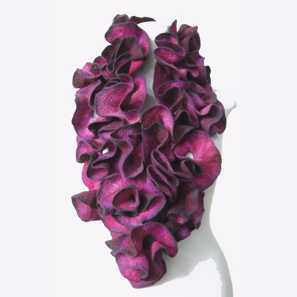 Dagmar Binder Collar, Ruffled, Fuchsia