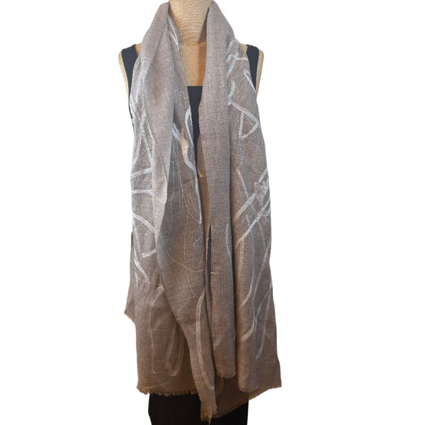 Denovembre Scarf, Splash, Grayl/White