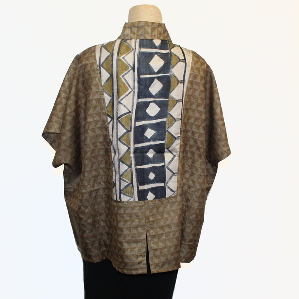 Darshan Shah Shirt, Short, Olive/Tan, M/L