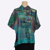Darshan Shah Shirt, Short, Turquoise/Green/Purple M/L