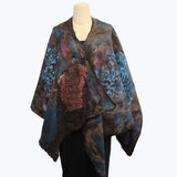 Enchanted Fibers Shawl, Brown/Gold/Turquoise/Copper, OS