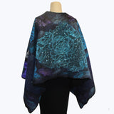 Enchanted Fibers Shawl, Turquoise/Blue/Purple/Silver/Gold, OS