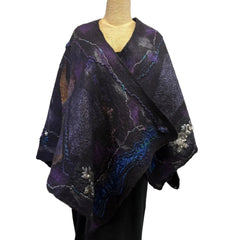 Enchanted Fibers Shawl, Purple/Silver, OS