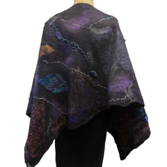 Enchanted Fibers Shawl, Purple/Silver, OS