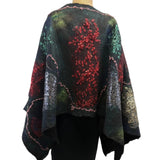 Enchanted Fibers Shawl, Emerald/Red, OS