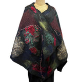 Enchanted Fibers Shawl, Emerald/Red, OS