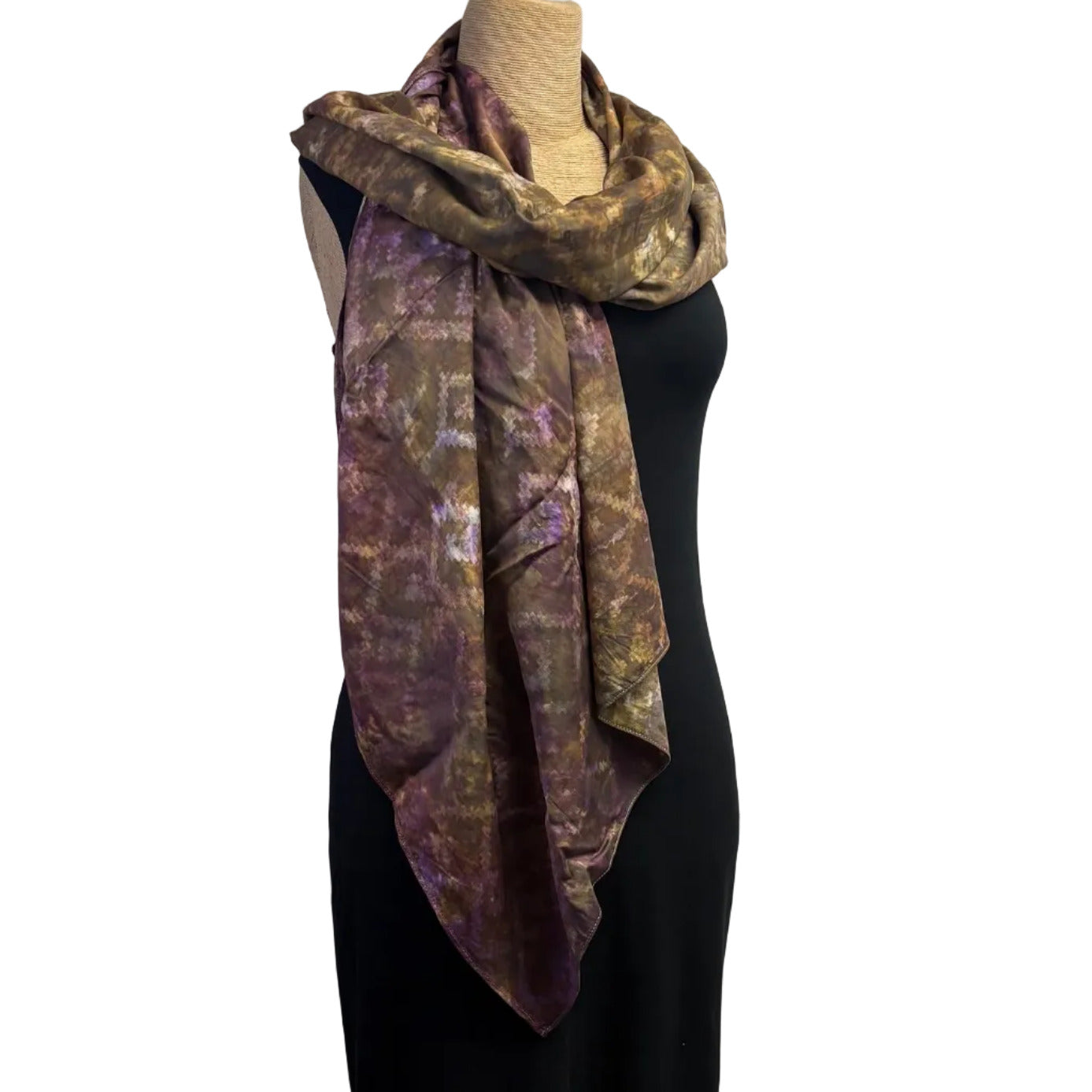 Edric Ong Scarf/Shawl, Olive/Gold/Lilac