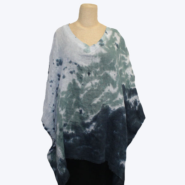 Heyne Bogut Top, V-Neck, Ecru/Sage/Forest Green L/XL