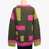 Iridium Sweater, Color Blocks, Fuchsia, Fits M-XL