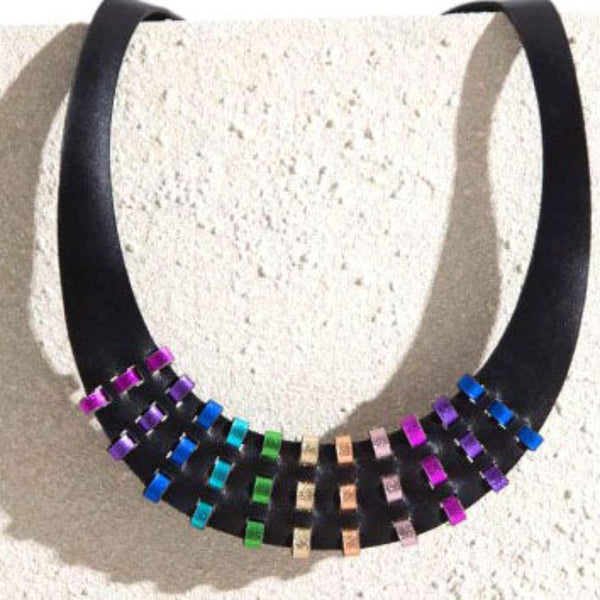 Iskin Sisters Necklace, Rainbow Threads, Multi-Color