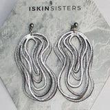 Iskin Sisters Earrings, Curves, Duo, Silver