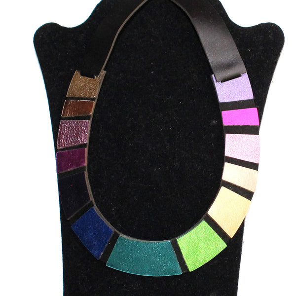Iskin Sisters Necklace, Rainbow, Piano Notes, Multi-Color