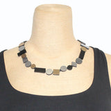 Iskin Sisters Necklace, Bauhaus, Gold/Silver/Black