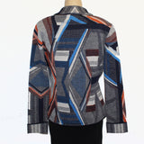 IVKO Blazer, Abstract Pattern, Grey/Blue/Orange/Black S