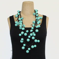 Jianhui London Necklace, Round Beads, Turquoise
