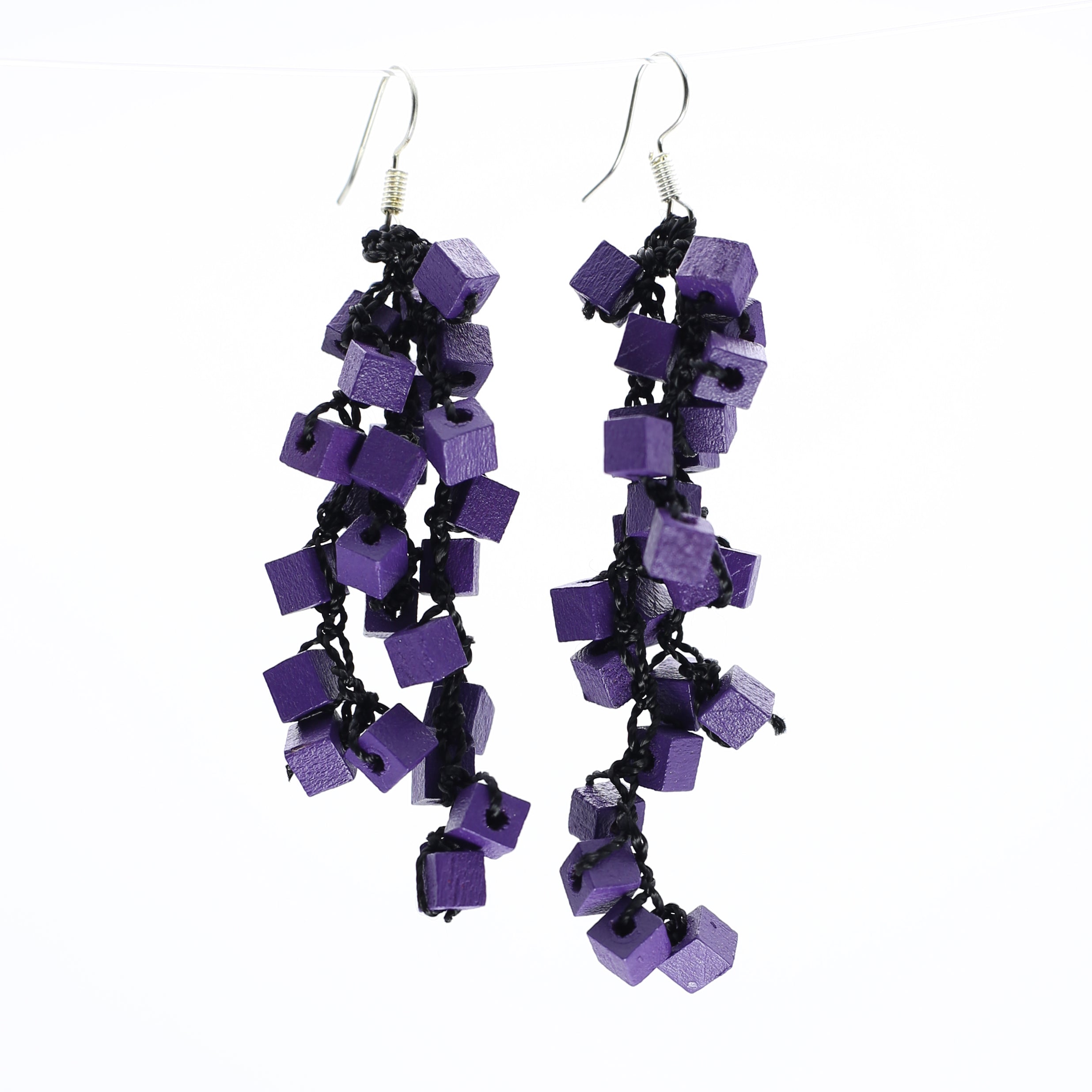 Jianhui London Earrings, Cubes, Purple